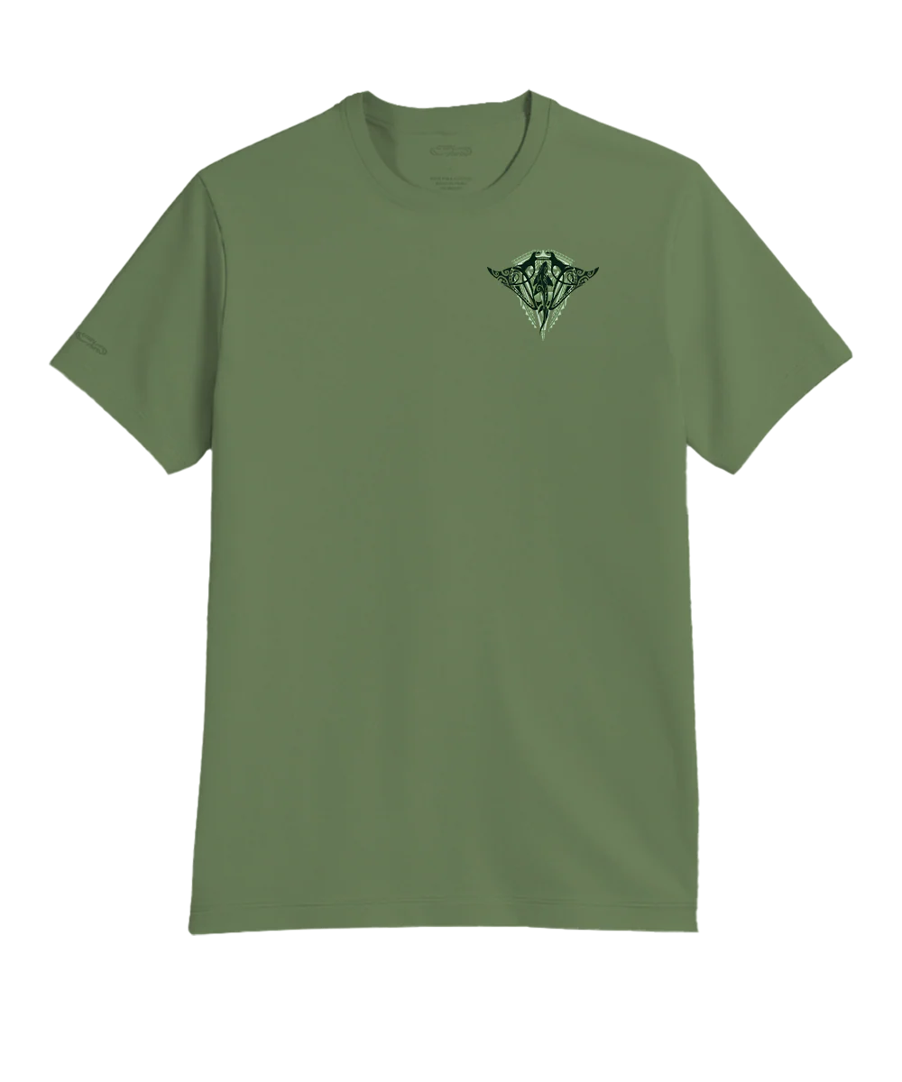 Tribal Nalu Aumakuas - Sage Green Short Sleeve Pima T-Shirt - Image 4