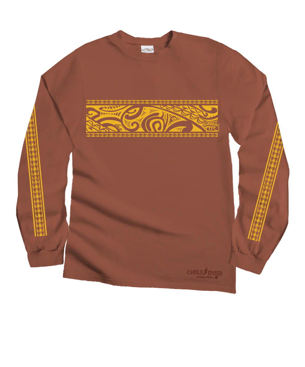 Tribal Tatoa Band - Chile Dyed Long Sleeve Crewneck T-Shirt