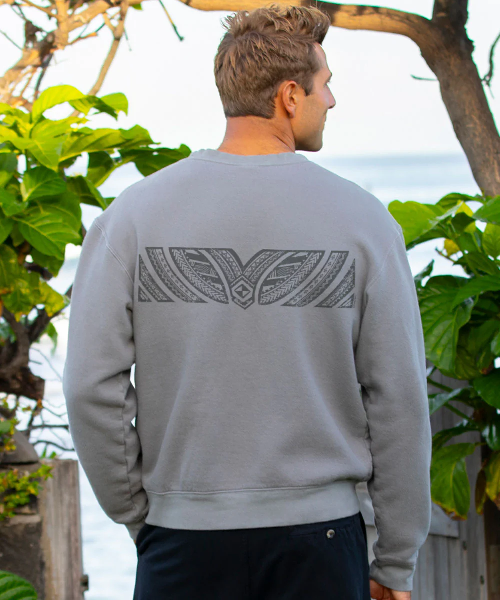 Tribal Tattoo Band - Crater Dyed® Long Sleeve Sweatshirt - Image 3