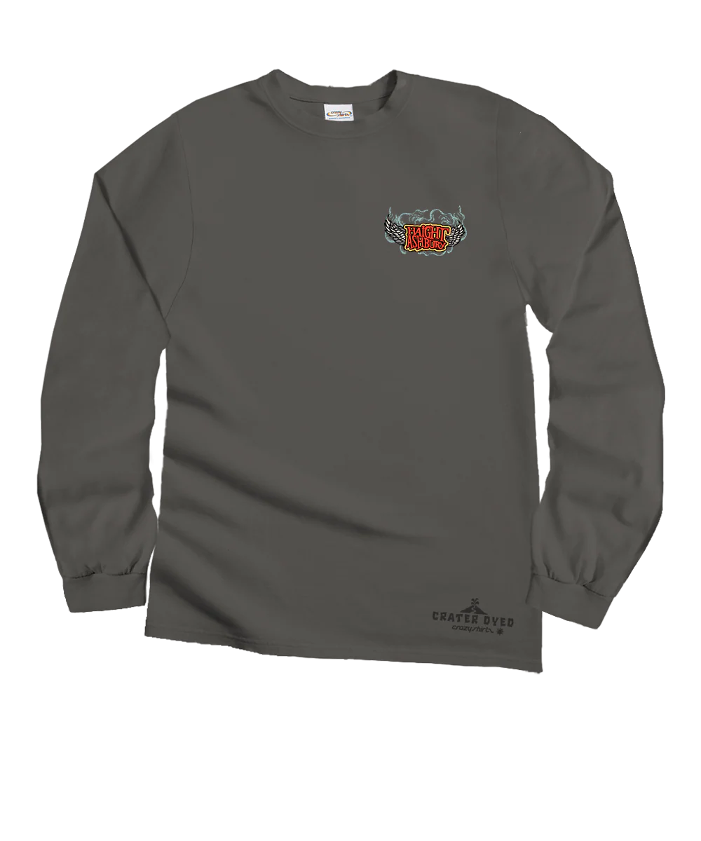 Trip To Haight Ashbury - Crater Dyed® Long Sleeve Crewneck T-Shirt - Image 4