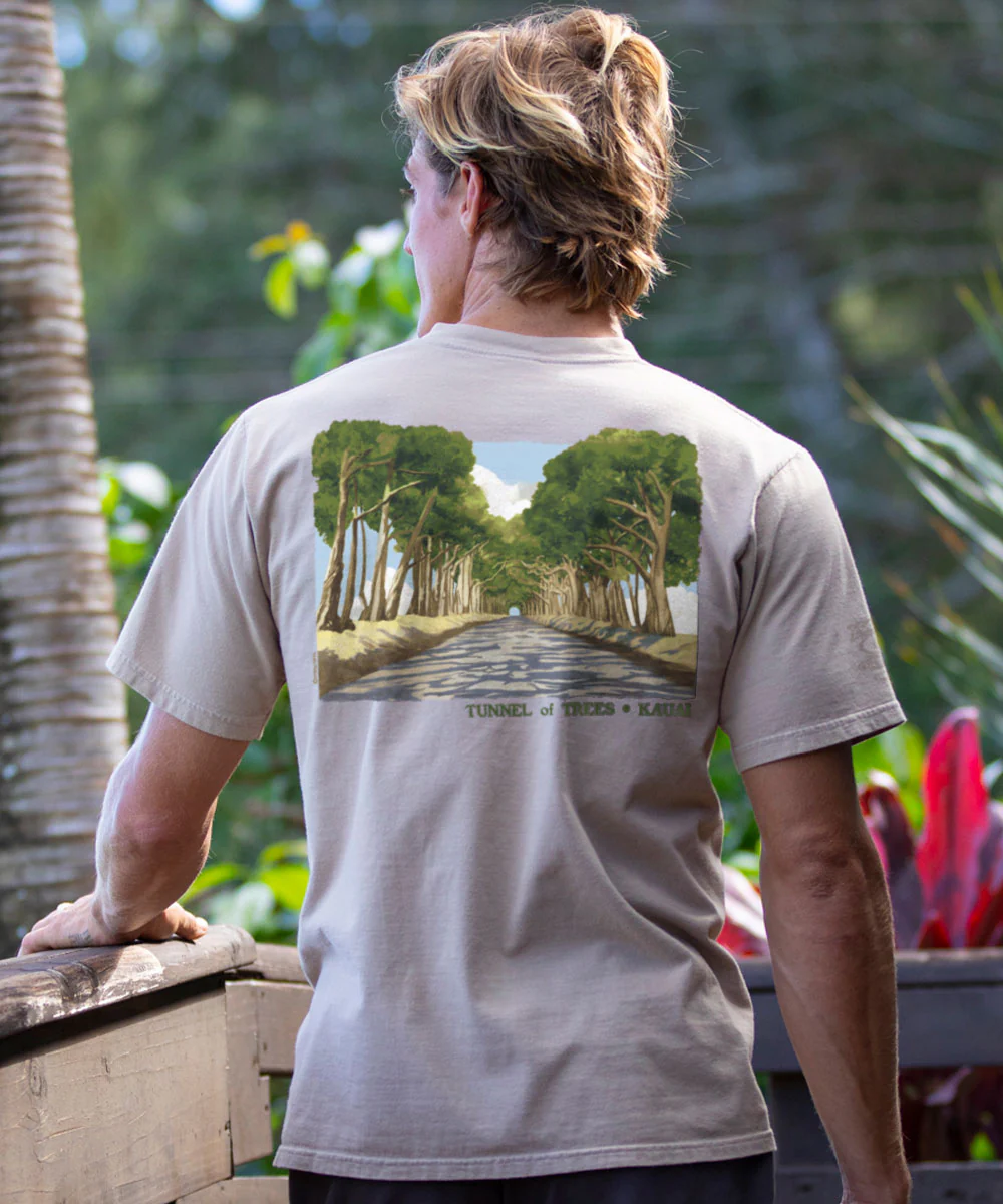 Tunnel Of Trees - Kona Coffee Dyed Short Sleeve Crewneck T-Shirt - Image 2