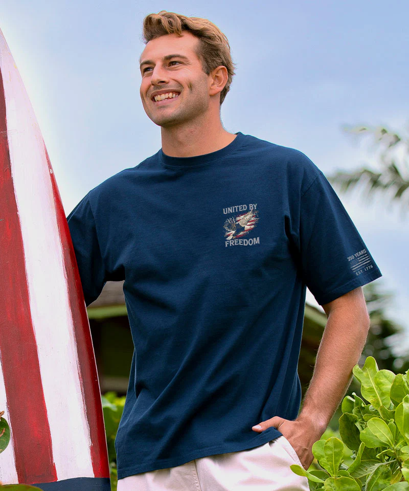 United By Freedom - Navy Short Sleeve Crewneck T-Shirt - Image 3