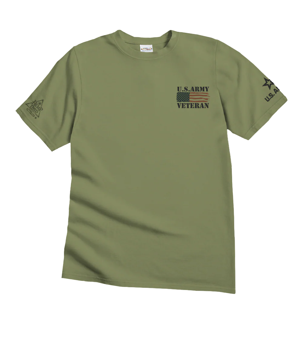 US Army Veteran - Hemp Dyed Short Sleeve Crewneck T-Shirt - Image 4