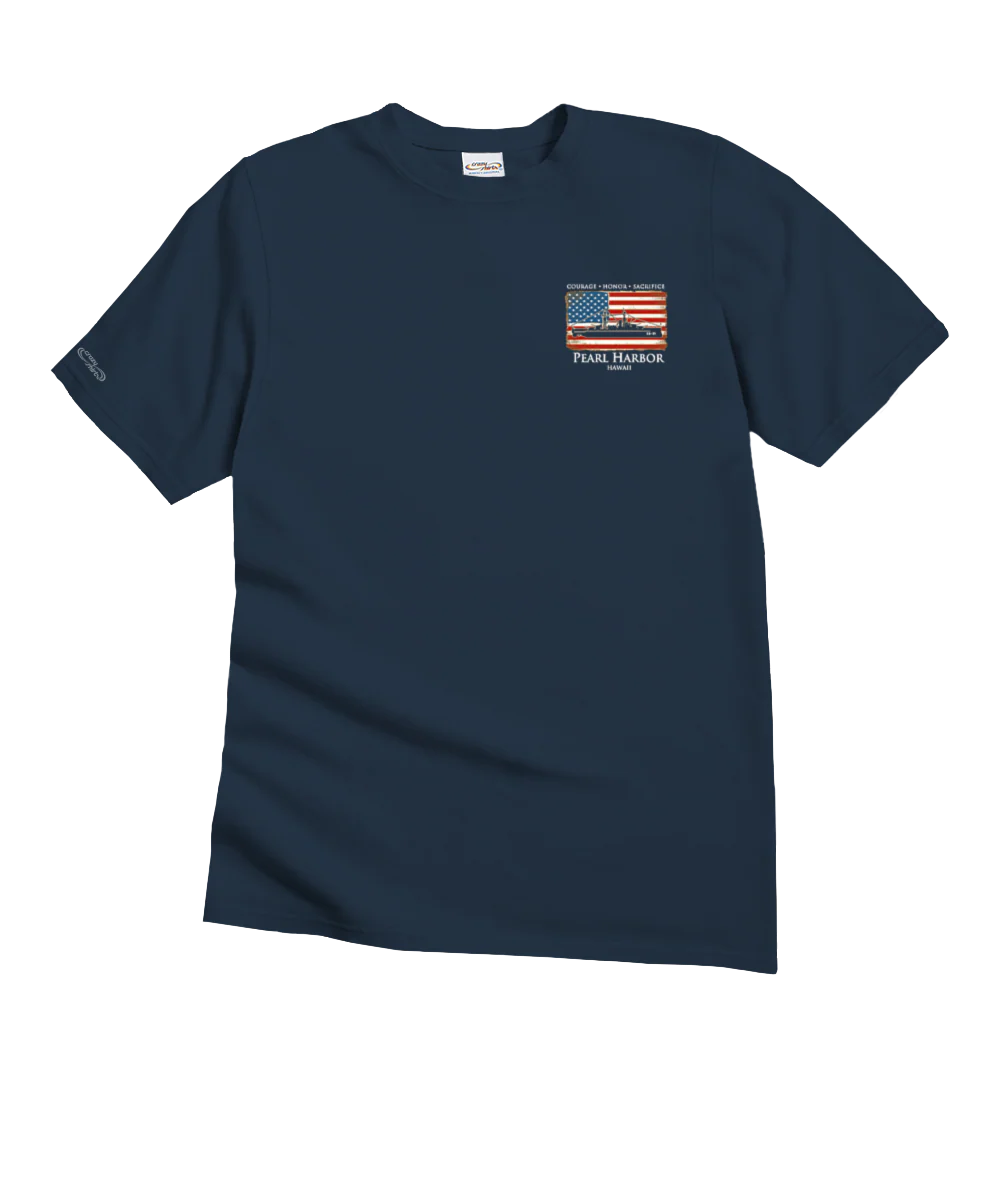 US Honor Flag - Navy Short Sleeve Crewneck T-Shirt - Image 4