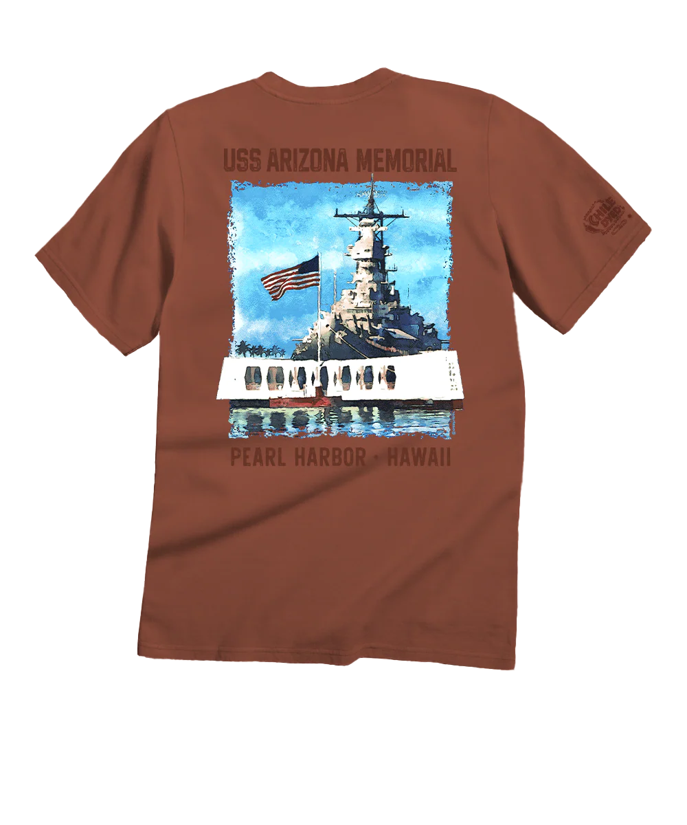 USS Arizona Memorial - Chile Dyed Short Sleeve Crewneck T-Shirt