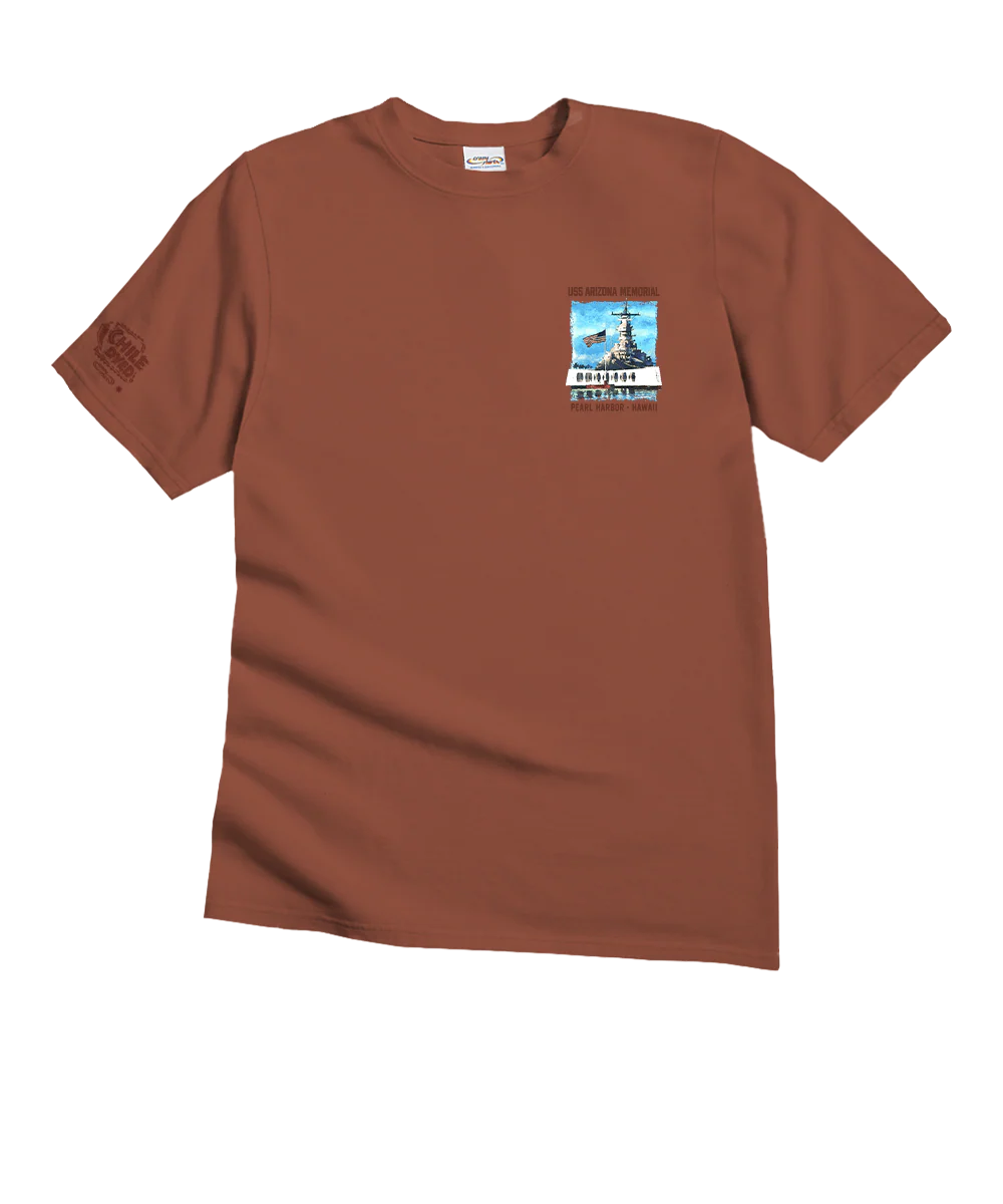 USS Arizona Memorial - Chile Dyed Short Sleeve Crewneck T-Shirt - Image 4