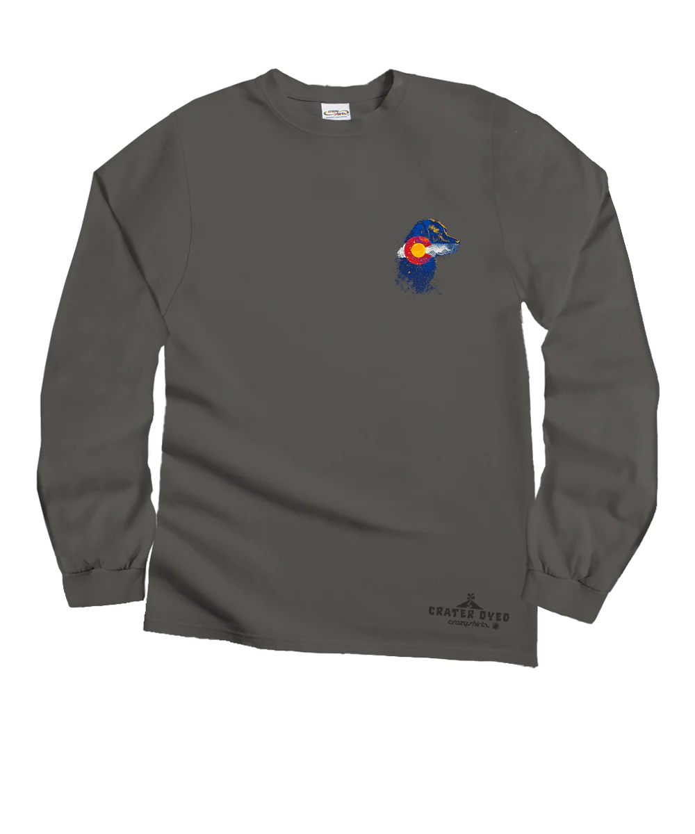 Vail Lab Flag - Crater Dyed® Long Sleeve Crewneck T-Shirt - Image 4