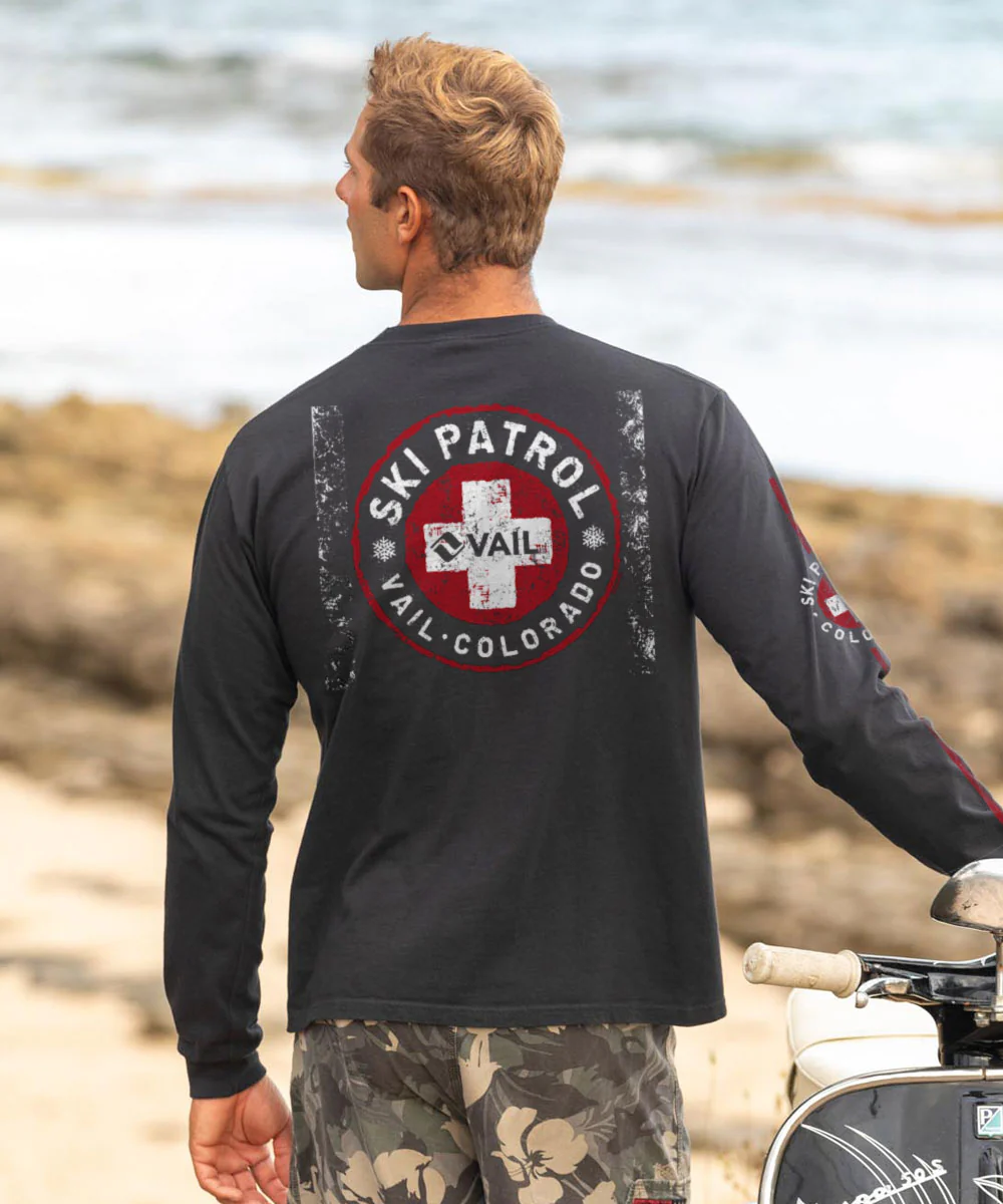 Vail Resort Search And Rescue - Black Long Sleeve Crewneck T-Shirt - Image 2