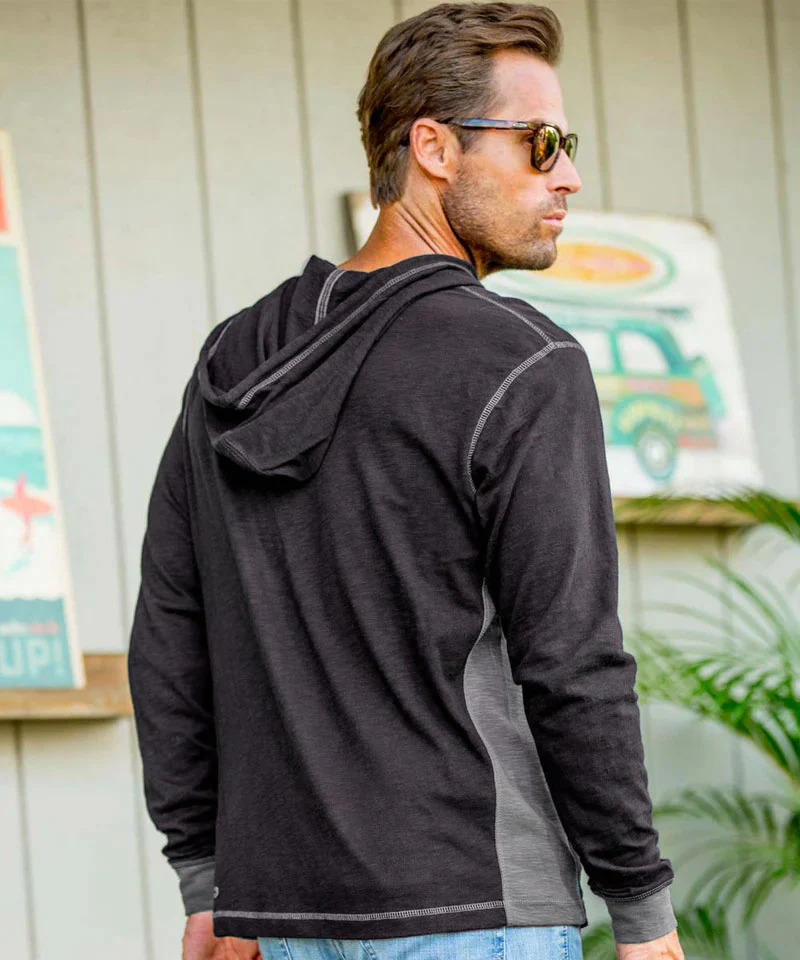 Vail Resort Ski Trail Blaze - Black/Charcoal Long Sleeve Longboard Hooded Tee - Image 3