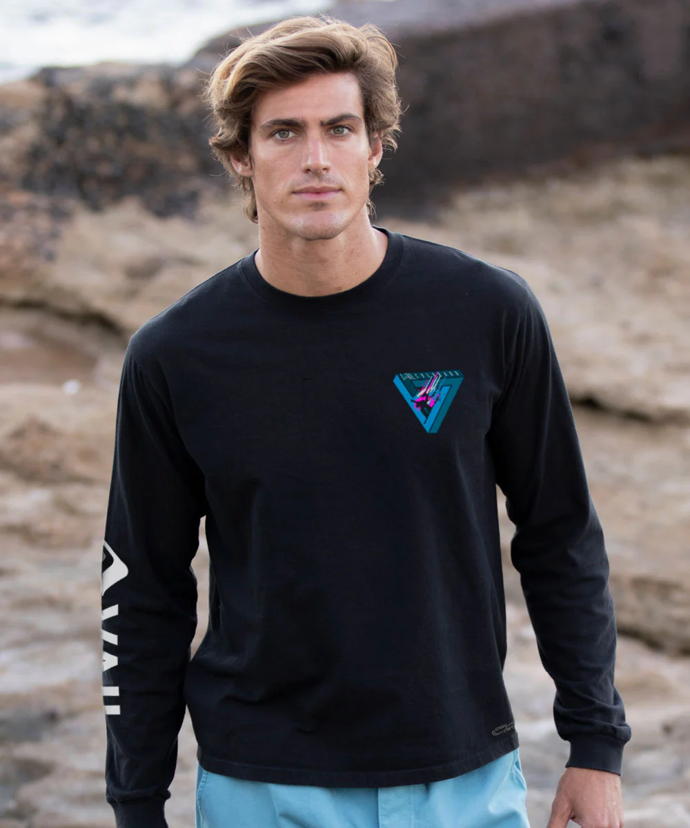 Vail Resort Vail Triangle - Black Long Sleeve Crewneck T-Shirt - Image 3