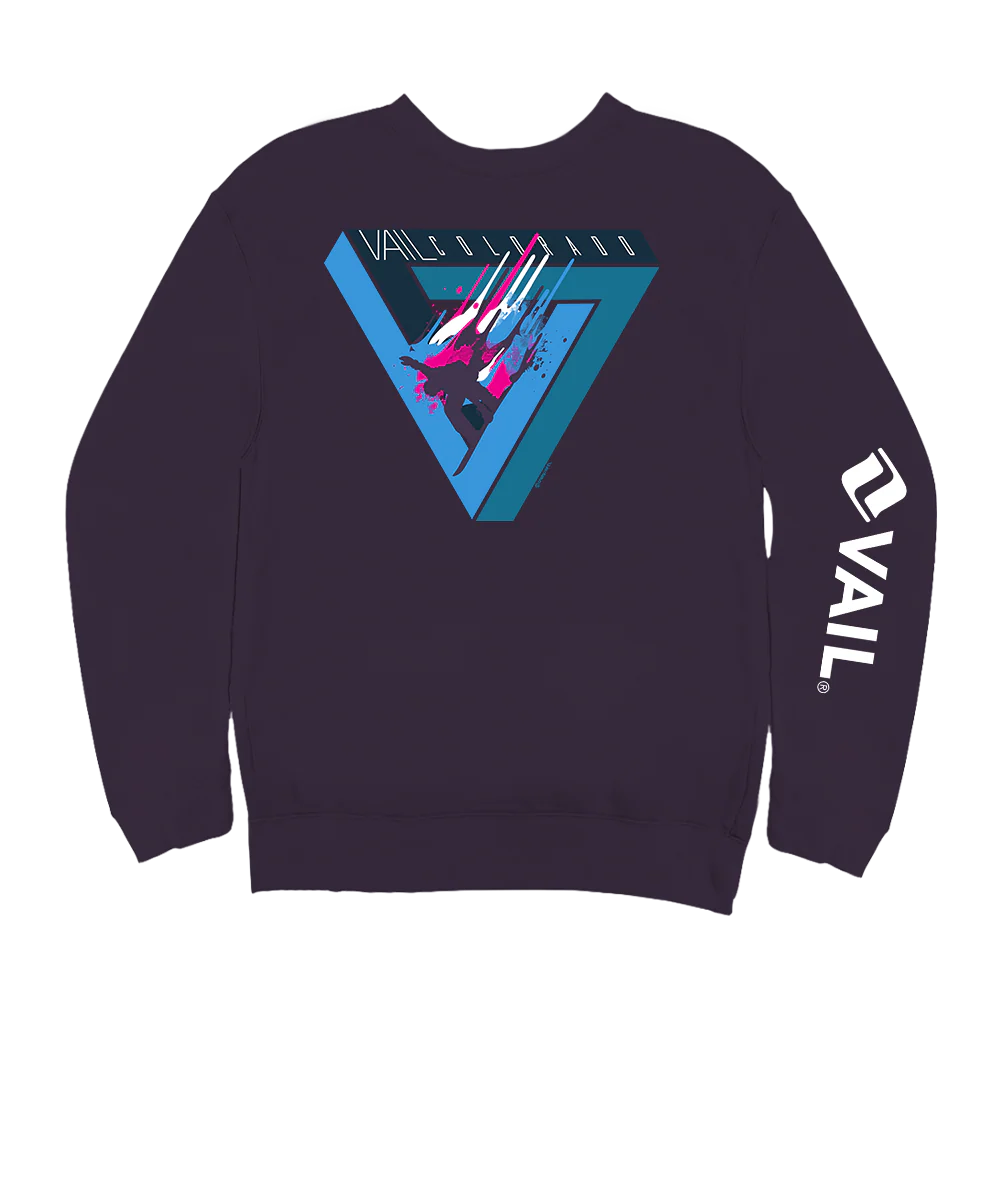 Vail Resort Vail Triangle - Blackberry Dyed Long Sleeve Sweatshirt