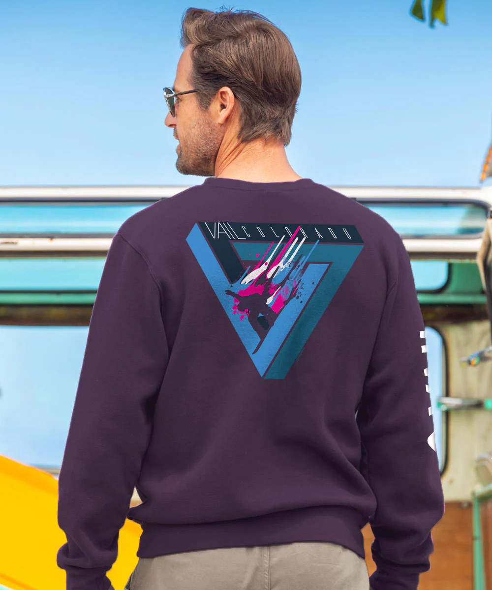 Vail Resort Vail Triangle - Blackberry Dyed Long Sleeve Sweatshirt - Image 2