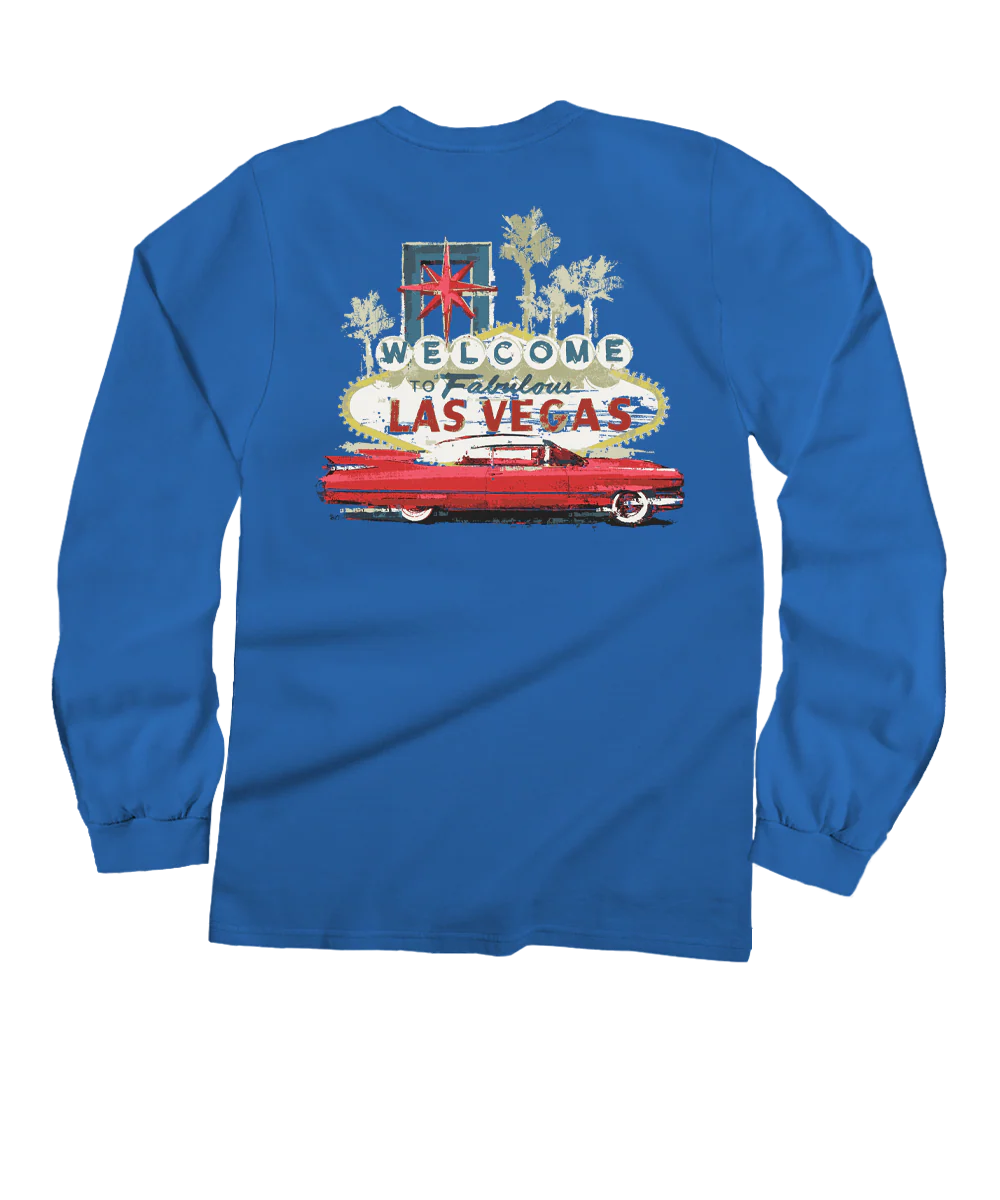 Vegas Caddy - Blue Hawaii Dyed Long Sleeve Crewneck T-Shirt