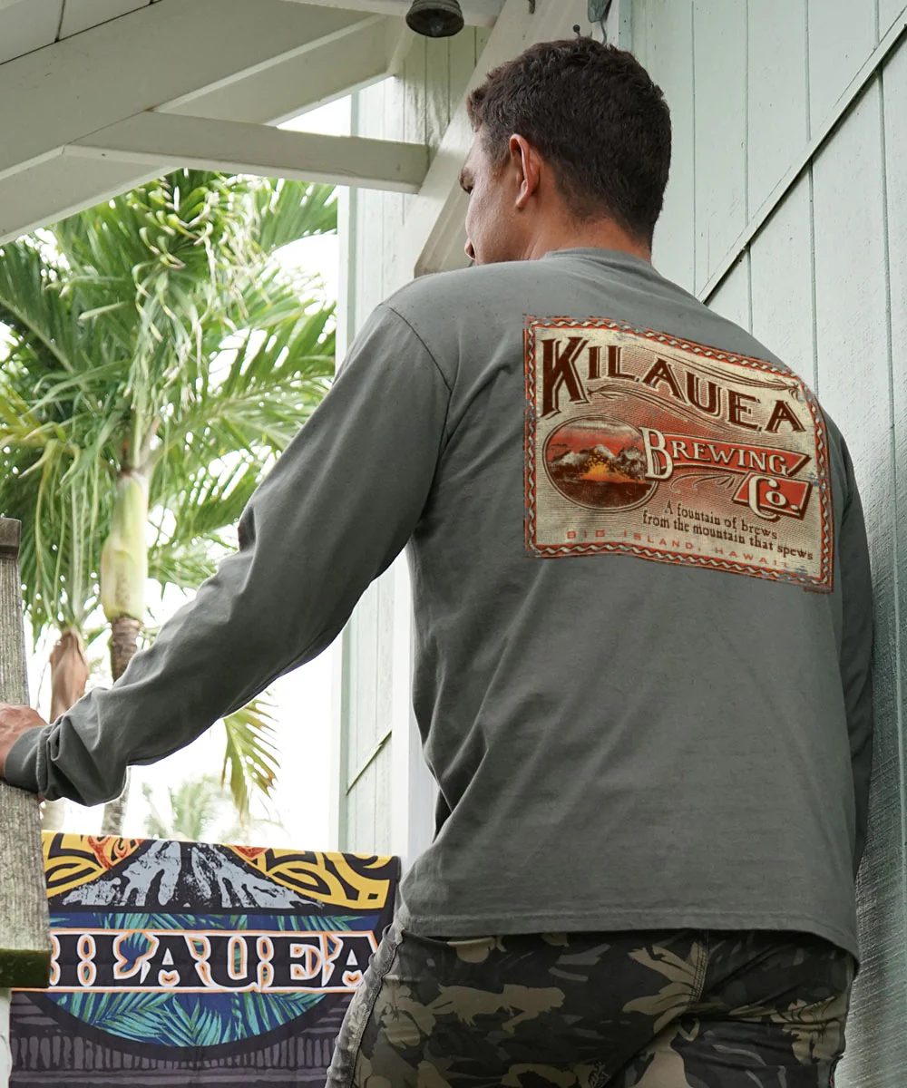 Volcano Brew - Crater Dyed® Long Sleeve Crewneck T-Shirt - Image 2