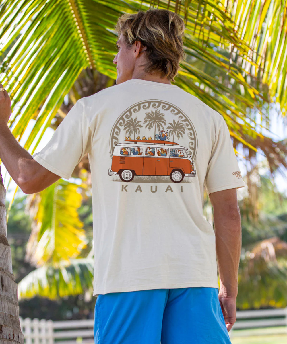 Volkswagen Chicken Van - Coconut Dyed Short Sleeve Crewneck T-Shirt - Image 2