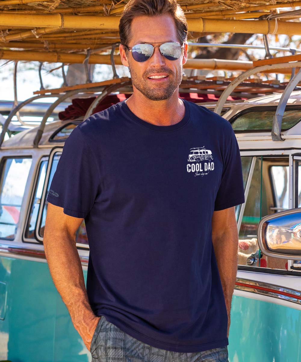 Volkswagen Cool Dad - Indigo Short Sleeve Pima T-Shirt - Image 3