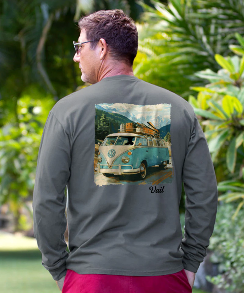 Volkswagen Country Roads - Crater Dyed® Long Sleeve Crewneck T-Shirt - Image 2