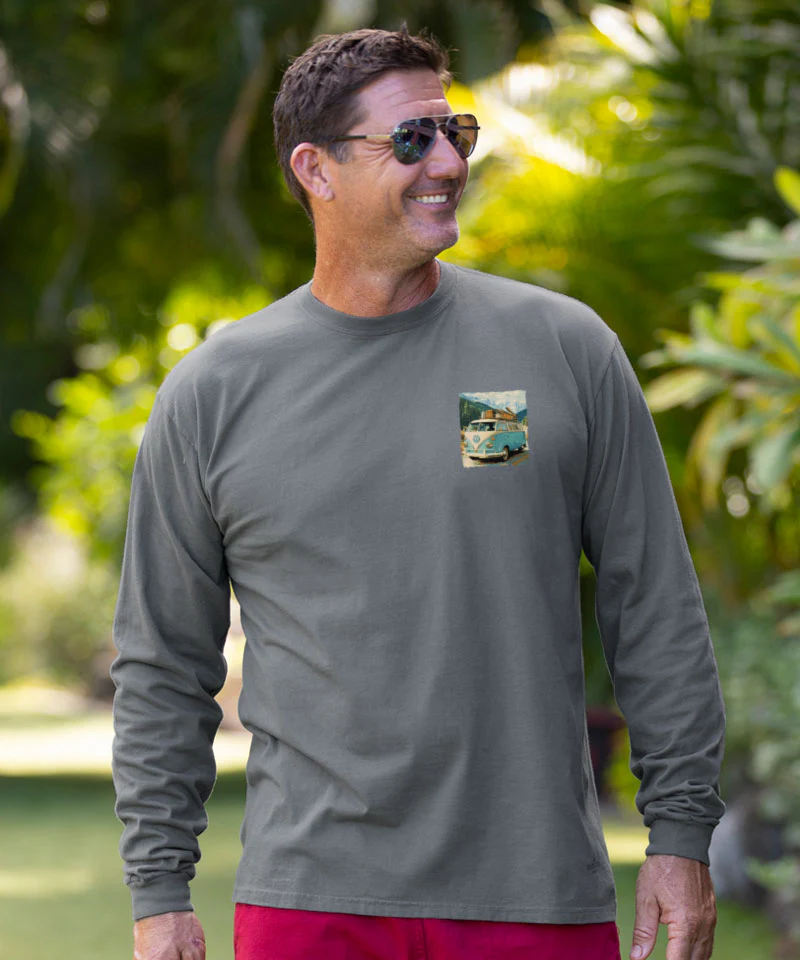 Volkswagen Country Roads - Crater Dyed® Long Sleeve Crewneck T-Shirt - Image 3