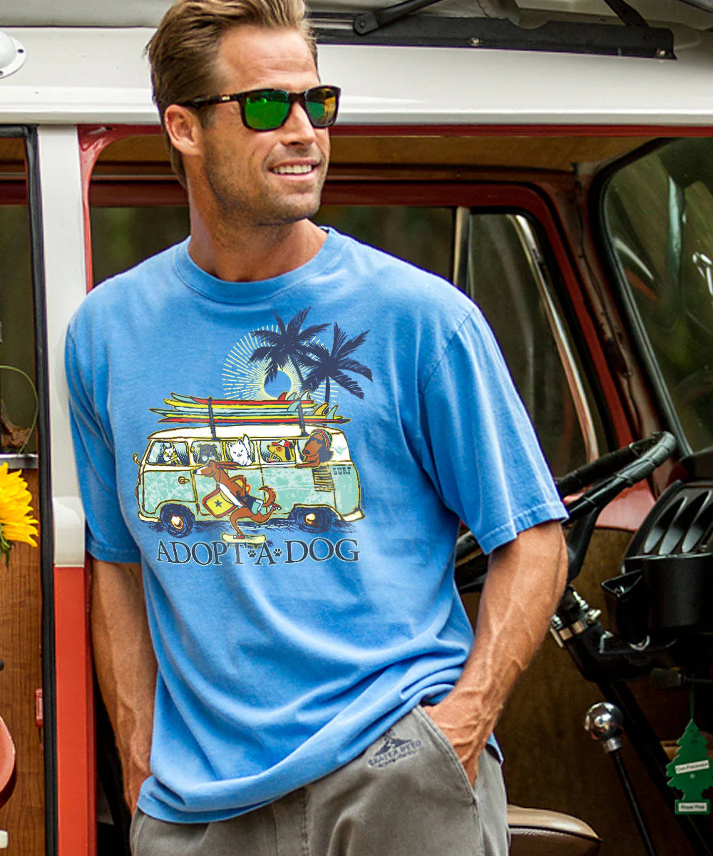 Volkswagen Hawaiian Humane Society Dog Day - Blue Hawaii Dyed Short Sleeve Crewneck T-Shirt - Image 2