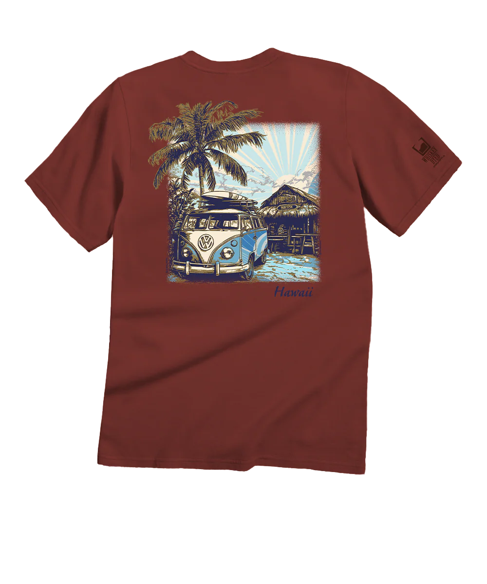 Volkswagen Island Van - Whiskey Dyed Short Sleeve Crewneck T-Shirt