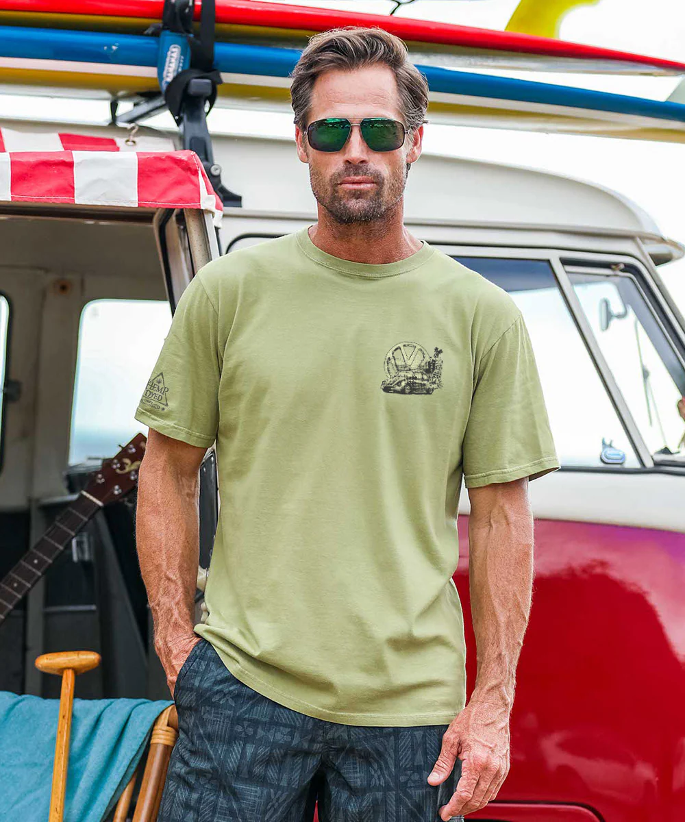 Volkswagen Sketch - Hemp Dyed Short Sleeve Crewneck T-Shirt - Image 3