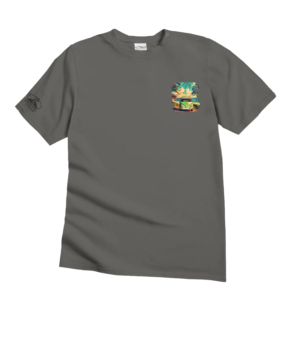 Volkswagen Van Watercolor - Crater Dyed® Short Sleeve Crewneck T-Shirt - Image 4