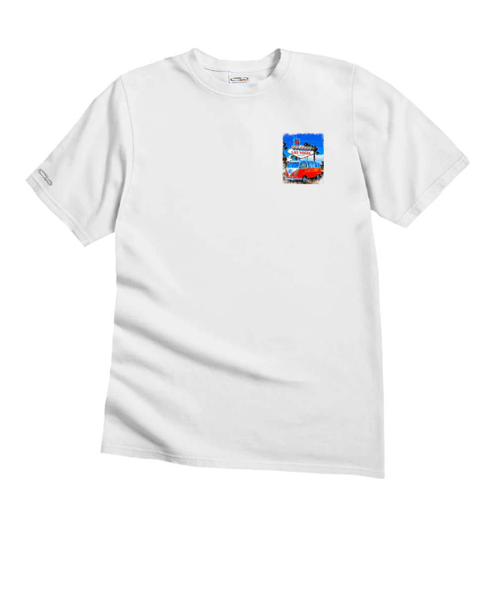 Volkswagen Vegas Sign - White Short Sleeve Crewneck T-Shirt - Image 4