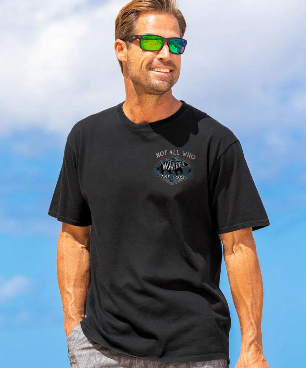 Wander - Black Short Sleeve Crewneck T-Shirt - Image 3