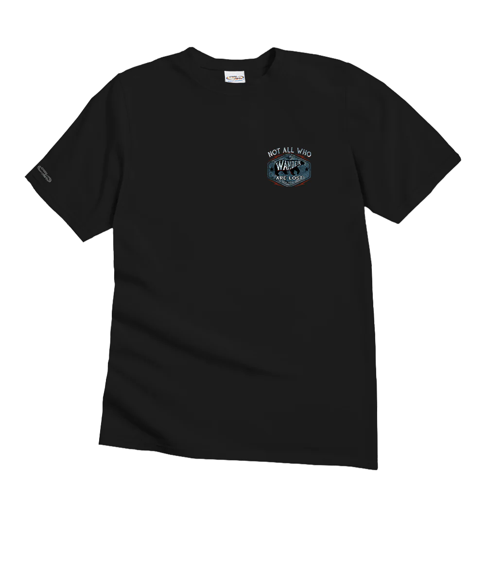 Wander - Black Short Sleeve Crewneck T-Shirt - Image 4