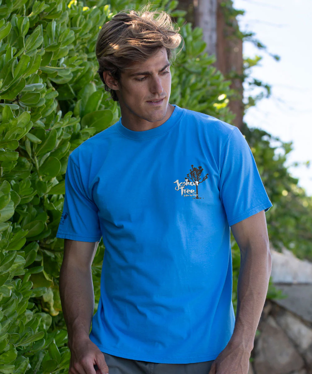 Weathered Joshua - Blue Hawaii Dyed Short Sleeve Crewneck T-Shirt - Image 3