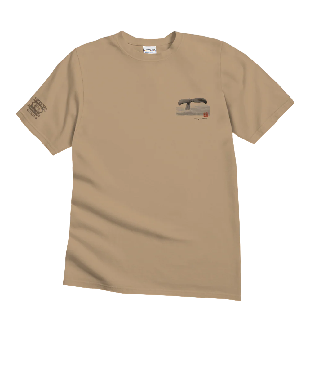 Wyland® Whale Tail Brushed - Kona Coffee Dyed Short Sleeve Crewneck T-Shirt - Image 4