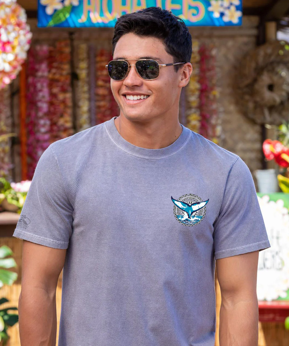 Whale Tail Circle - Crater Dyed® Short Sleeve Crewneck T-Shirt - Image 3