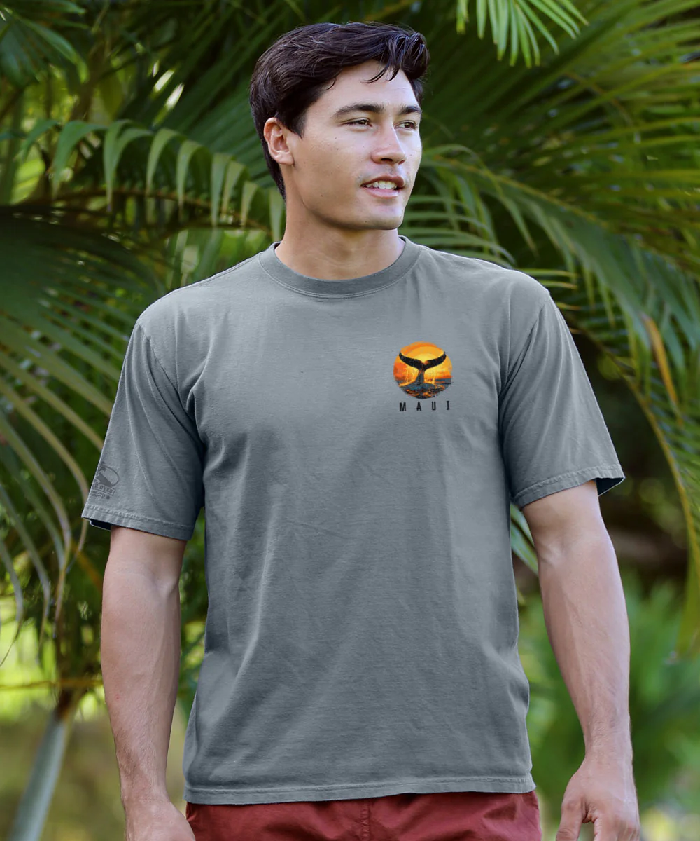 Whale Tail Sunset - Crater Dyed® Short Sleeve Crewneck T-Shirt - Image 3