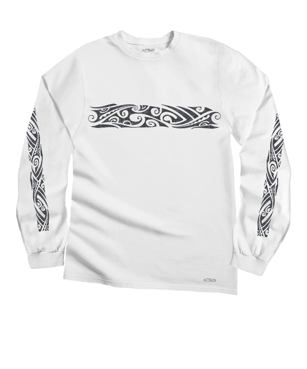 Wild Batik Band - White Long Sleeve Crewneck T-Shirt