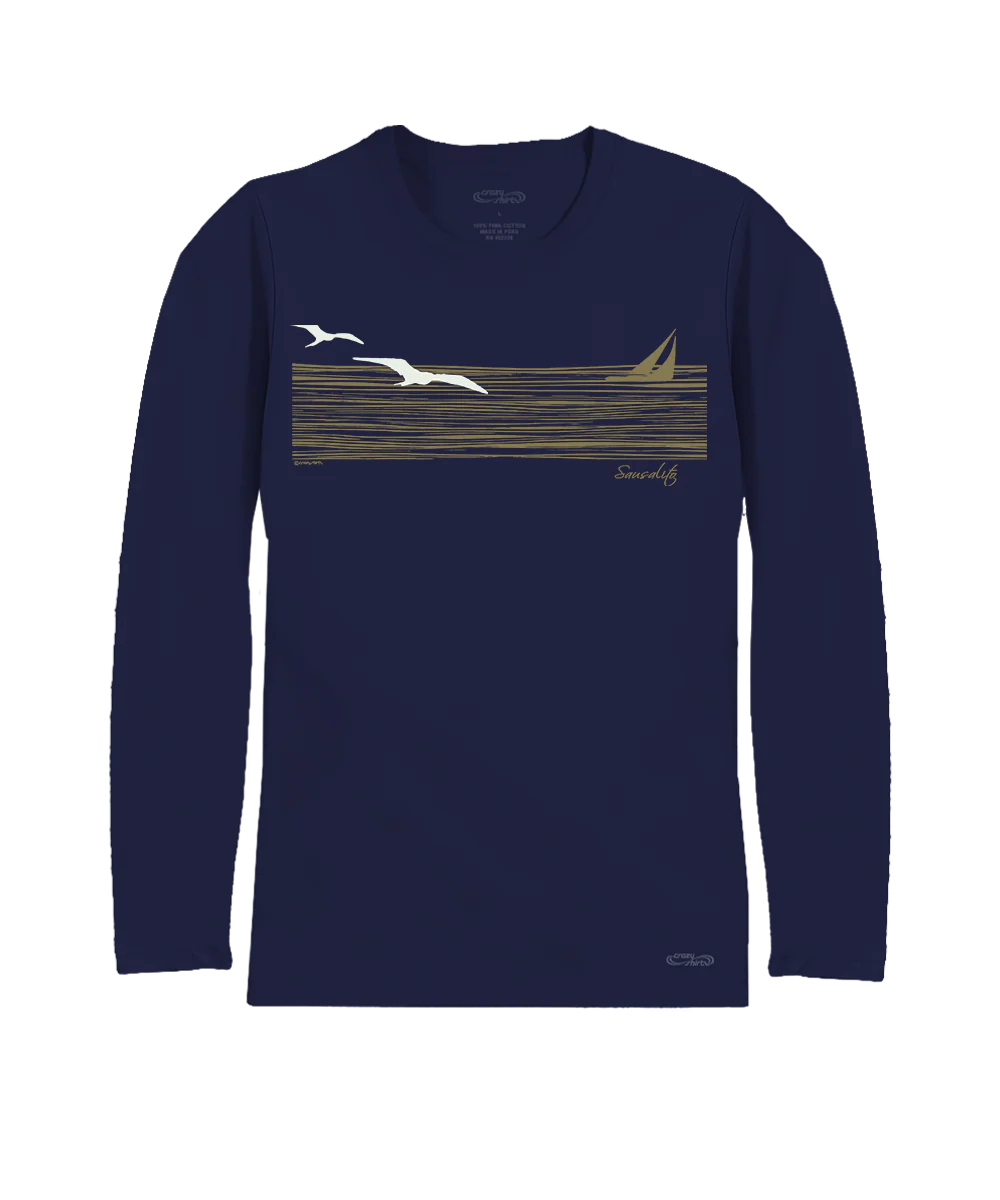 Wind And Sea - Indigo Long Sleeve Pima T-Shirt