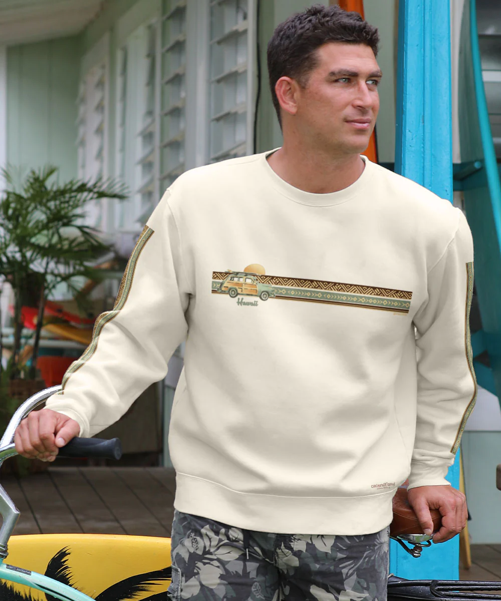 Woody Wagon Band - Coconut Dyed Long Sleeve Sweatshirt - Image 2