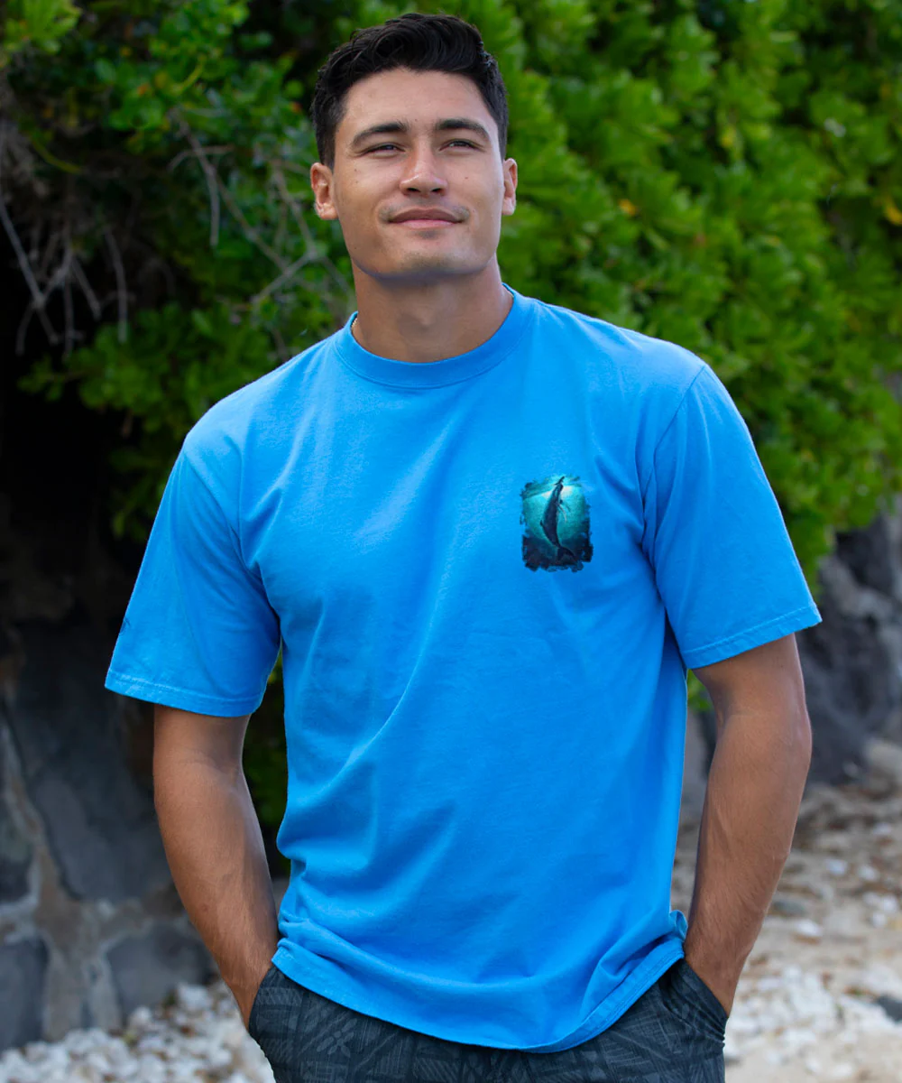 Wyland® First Breath - Blue Hawaii Dyed Short Sleeve Crewneck T-Shirt - Image 3
