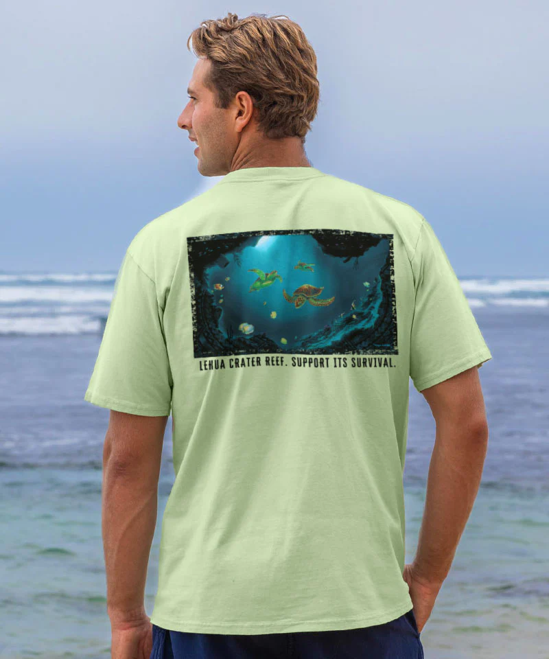 Wyland® Lehua Crater Reef - Kelp Dyed Short Sleeve Crewneck T-Shirt - Image 2