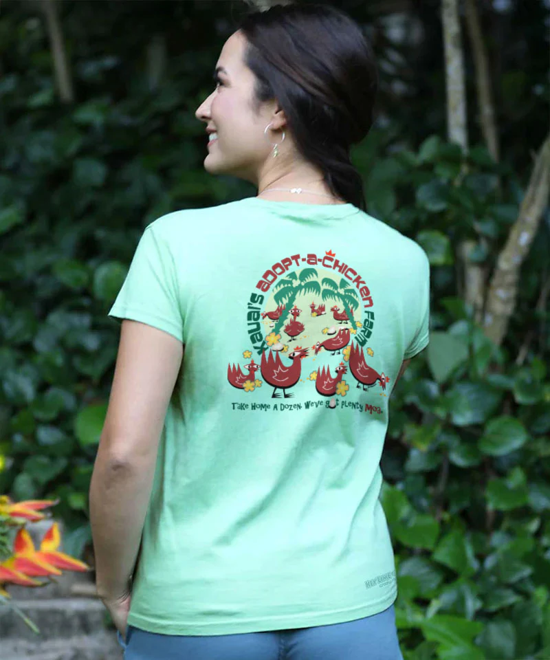 Adopt A Chicken - Key Lime Dyed Short Sleeve Crewneck T-Shirt - Image 2