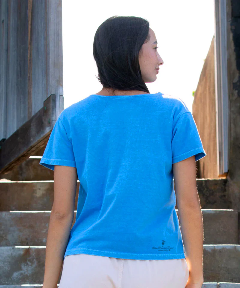 Ala Moana Scenic - Blue Hawaii Dyed Short Sleeve Scoop Neck T-Shirt - Image 3