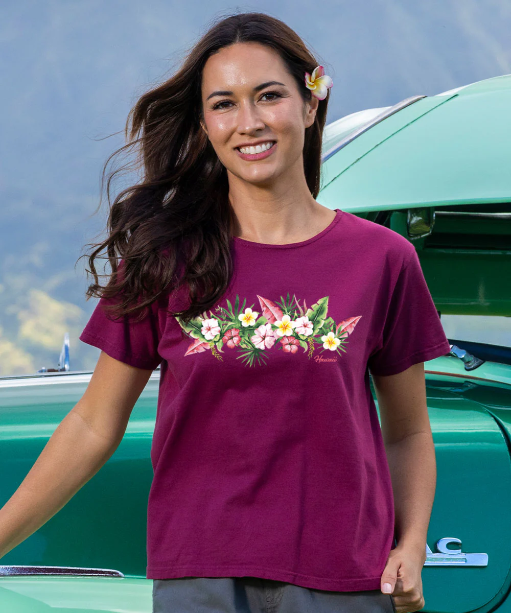 Aloha Band - Wine Dyed Short Sleeve Scoop Neck T-Shirt - Image 2