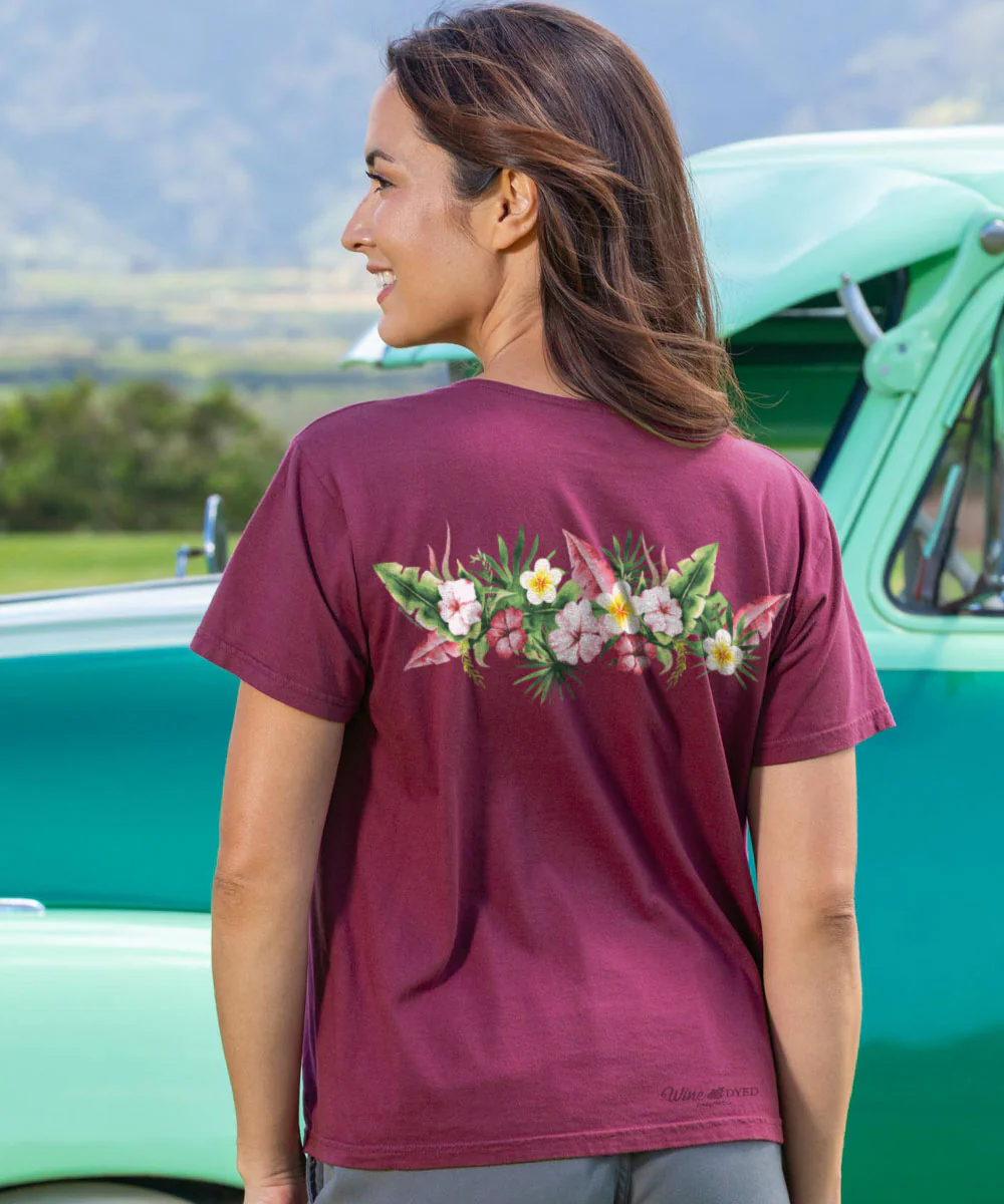 Aloha Band - Wine Dyed Short Sleeve Scoop Neck T-Shirt - Image 3