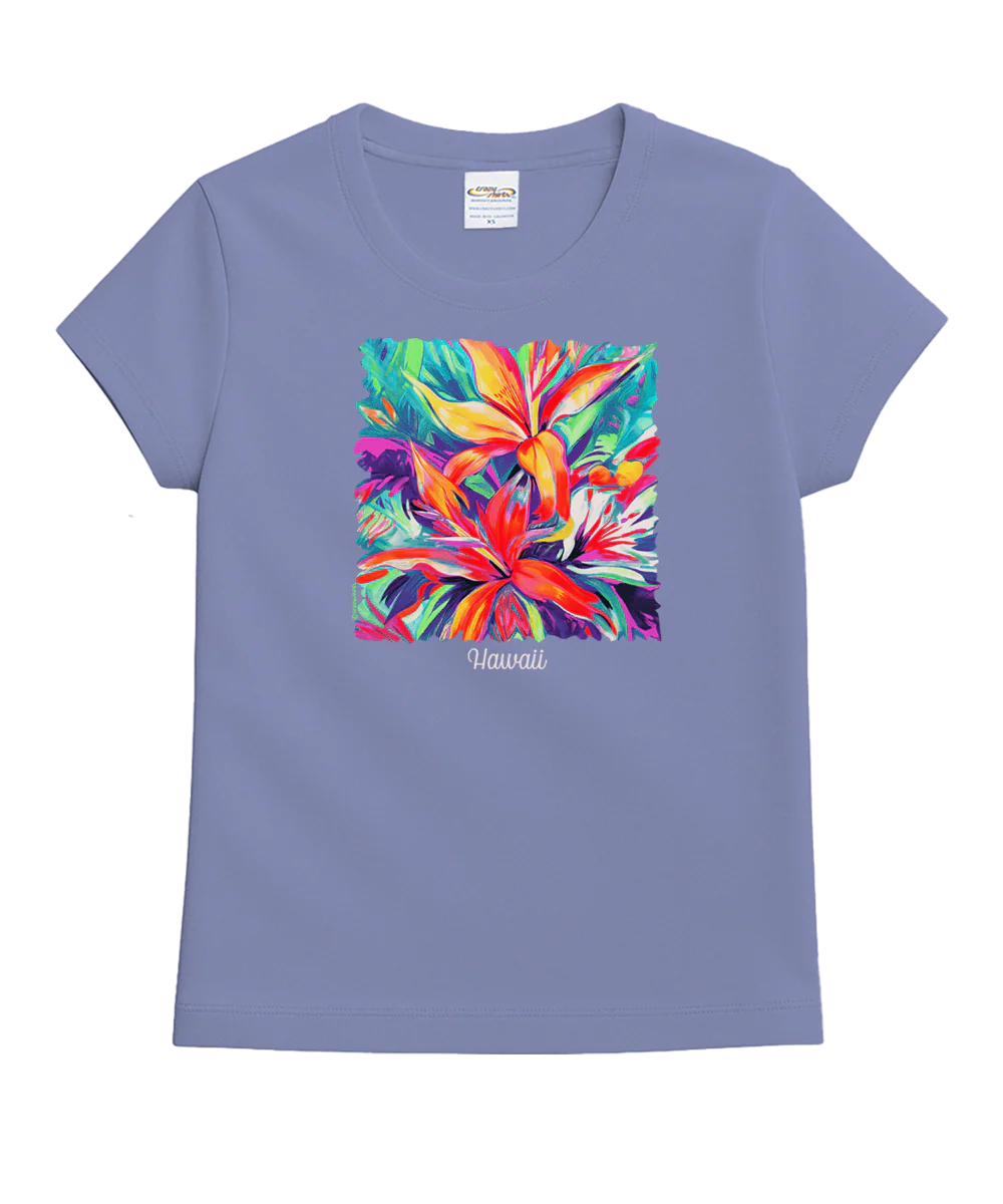 Artsy Floral - Lavender Dyed Short Sleeve Crewneck T-Shirt