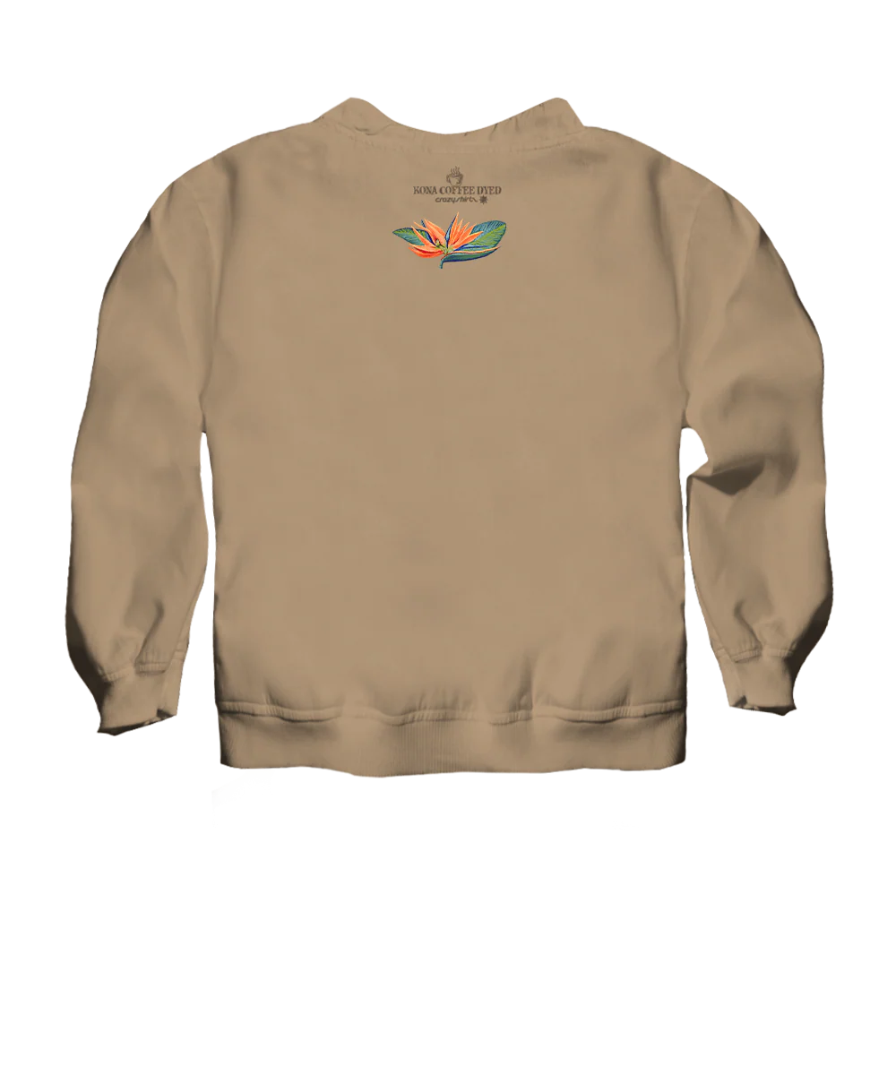 Bird Of Paradise - Kona Coffee Dyed Long Sleeve Lightweight Pullover - Image 4