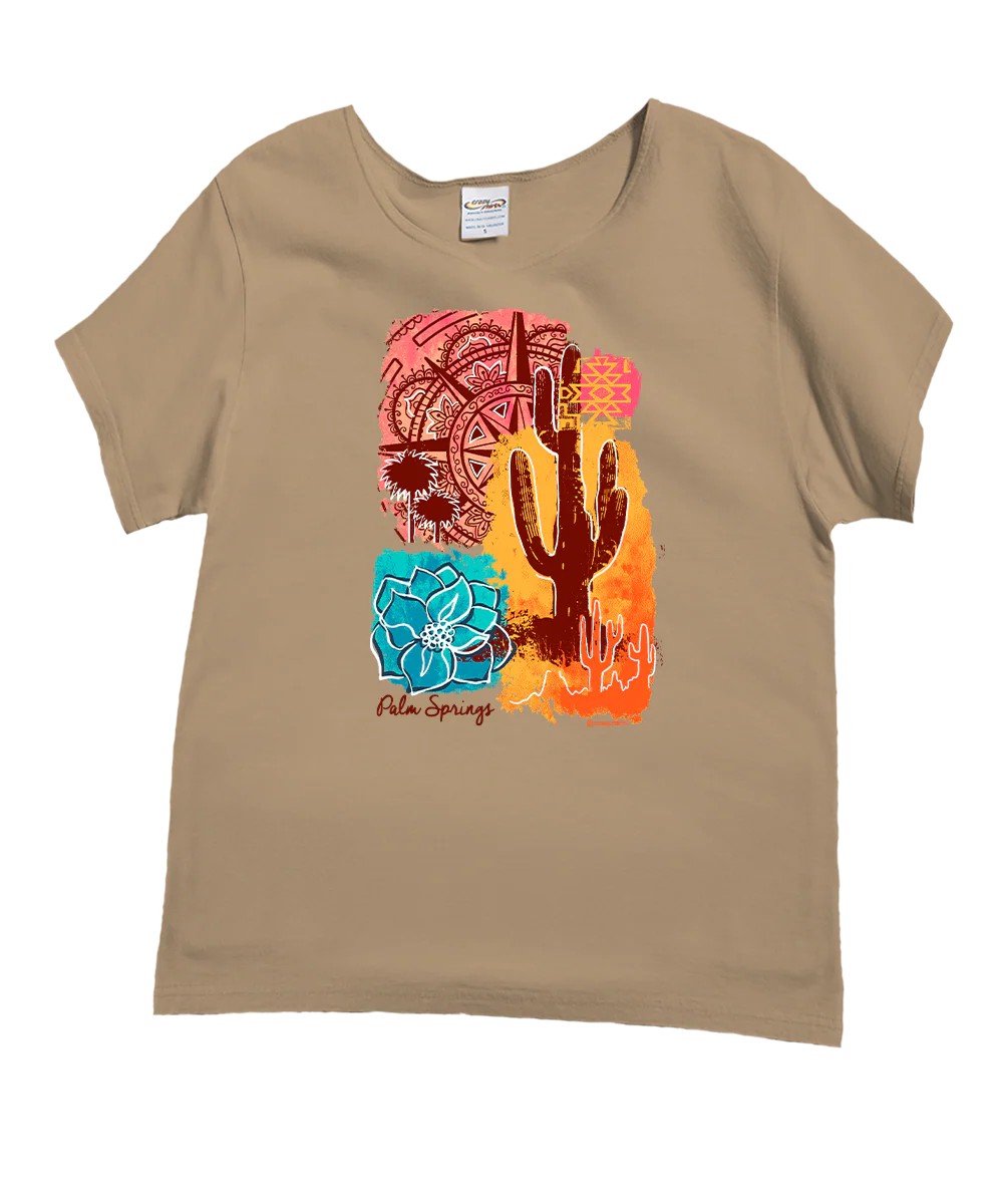 Bits Of Desert - Kona Coffee Dyed Short Sleeve Scoop Neck T-Shirt