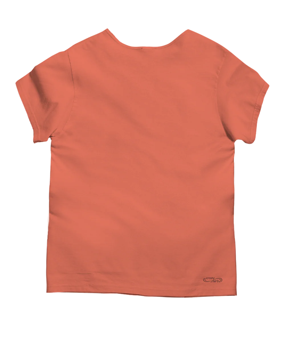 Blossom Cascade - Coral Short Sleeve Scoop Neck T-Shirt - Image 4