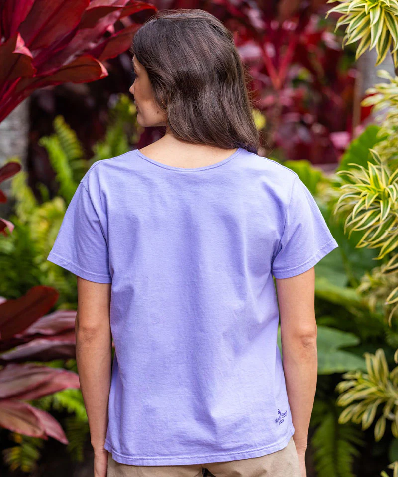 Butterfly Bouquet - Lavender Dyed Short Sleeve Scoop Neck T-Shirt - Image 3