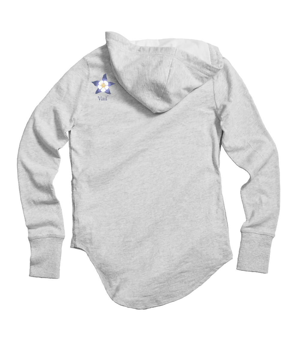Columbine Boots - White Gray Heather Long Sleeve Harmony Hooded T - Image 4