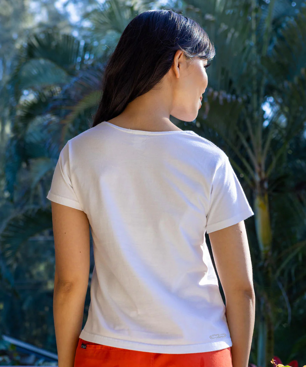 Conch Houses - White Short Sleeve Scoop Neck T-Shirt - Image 3