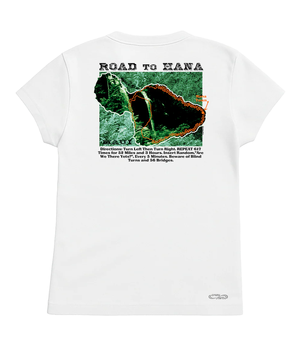 Crazy Road To Hana - White Short Sleeve Crewneck T-Shirt